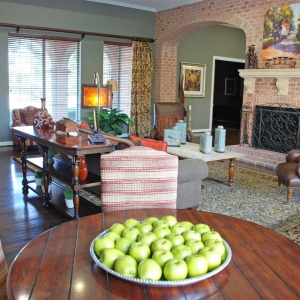 View of Clubroom with green apples in the foreground