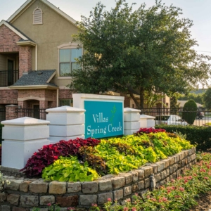 Beautifully landscaped front entrance sign