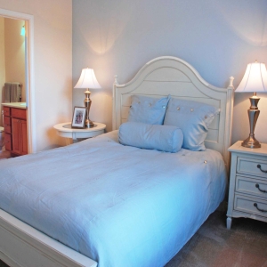 bedroom at villas of spring creek model home