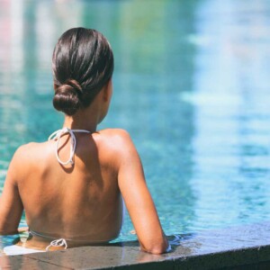 woman in pool